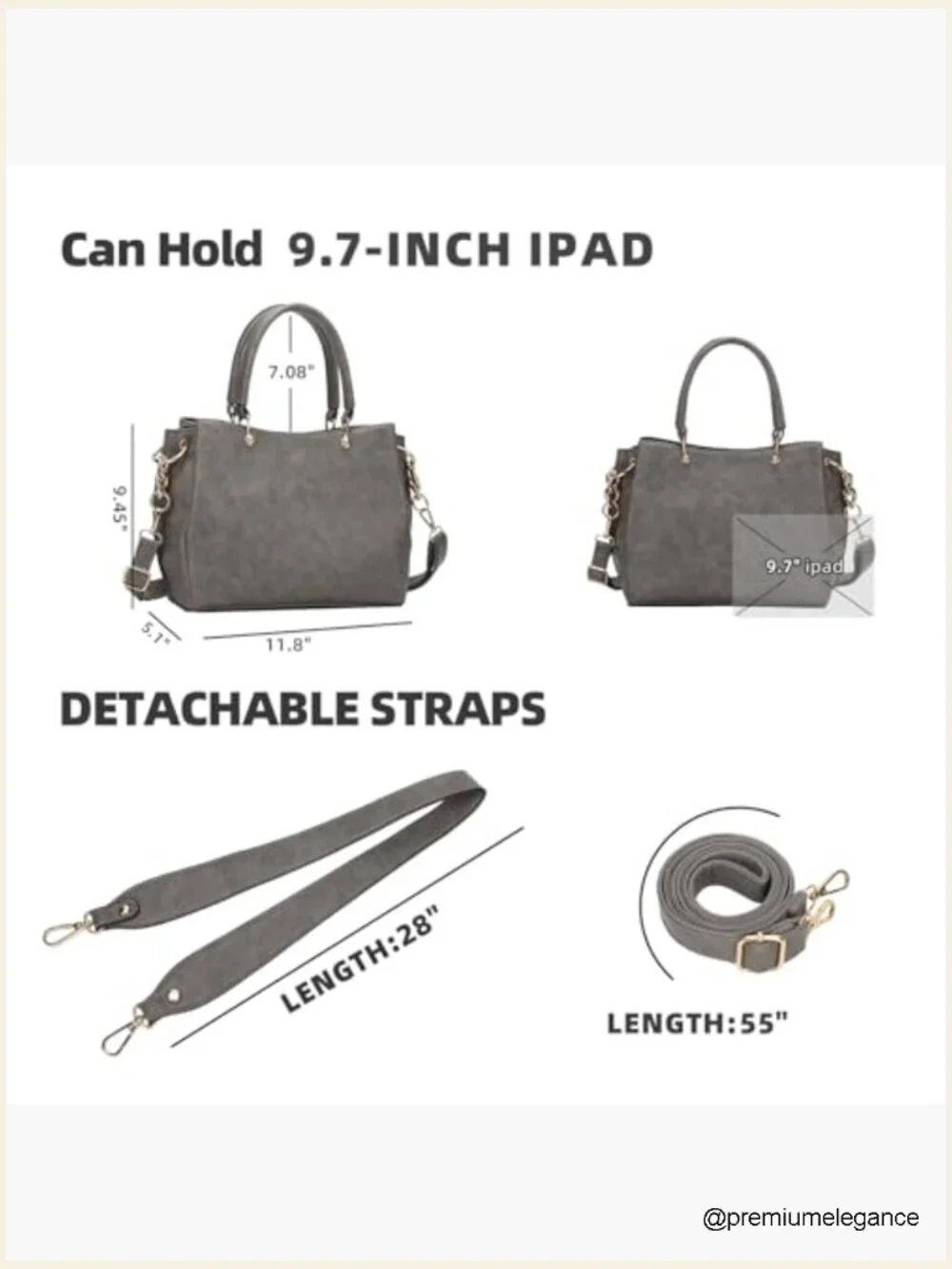 PU Leather Satchel Shoulder Tote Bag with Top Handle, Large Capacity, Laptop